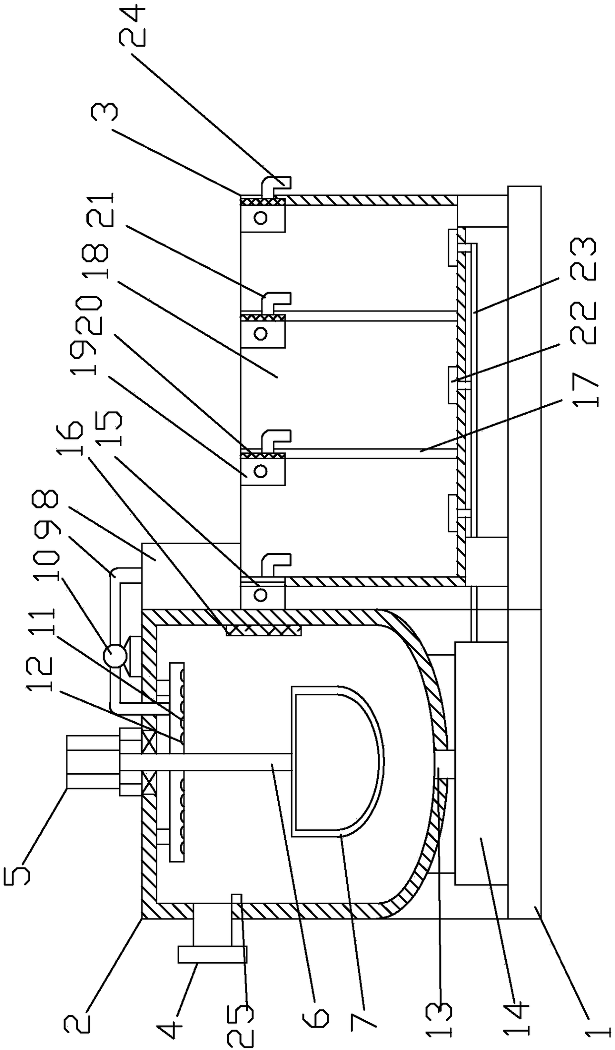 Sedimentation device for domestic sewage