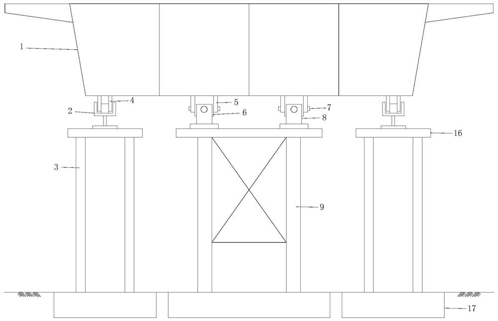 Curved steel beam jacking system and construction method