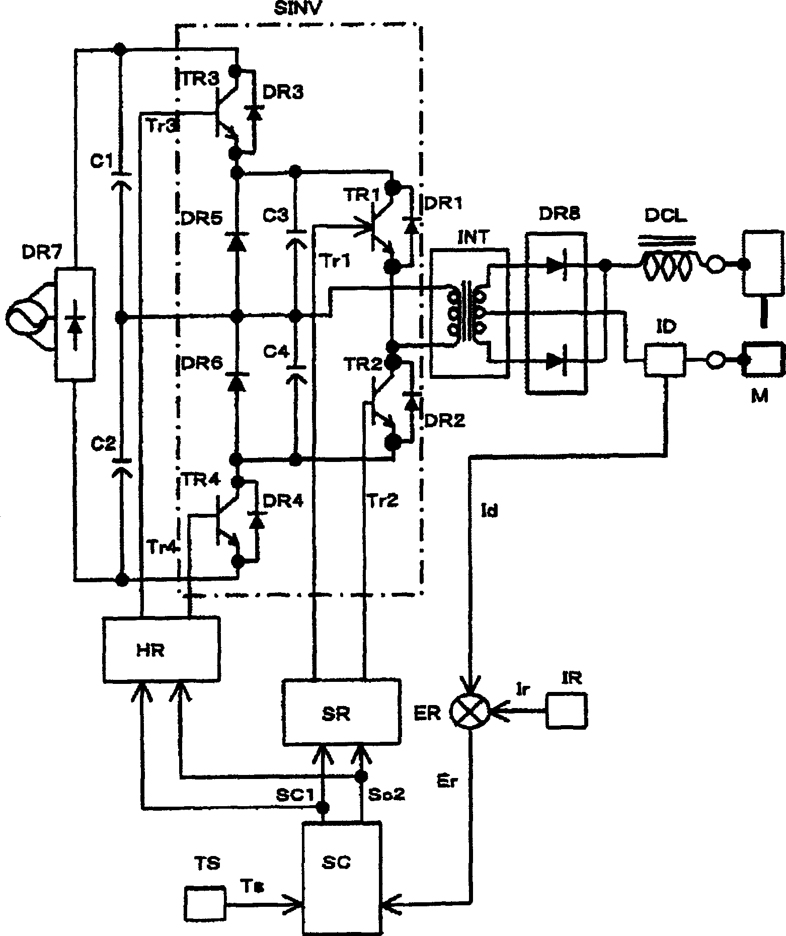 Soft-switching half-bridge inverter power supply system