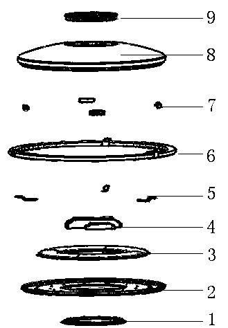 LED (light emitting diode) ceiling lamp in multiple-light-distributing mode and multiple-light-distributing method for LED ceiling lamp