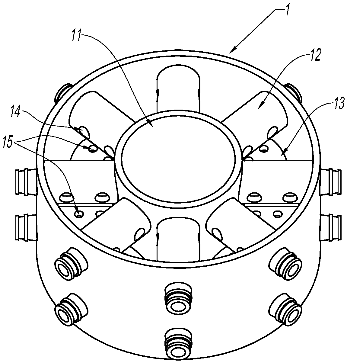 Preset laser cladding shielding gas filling device