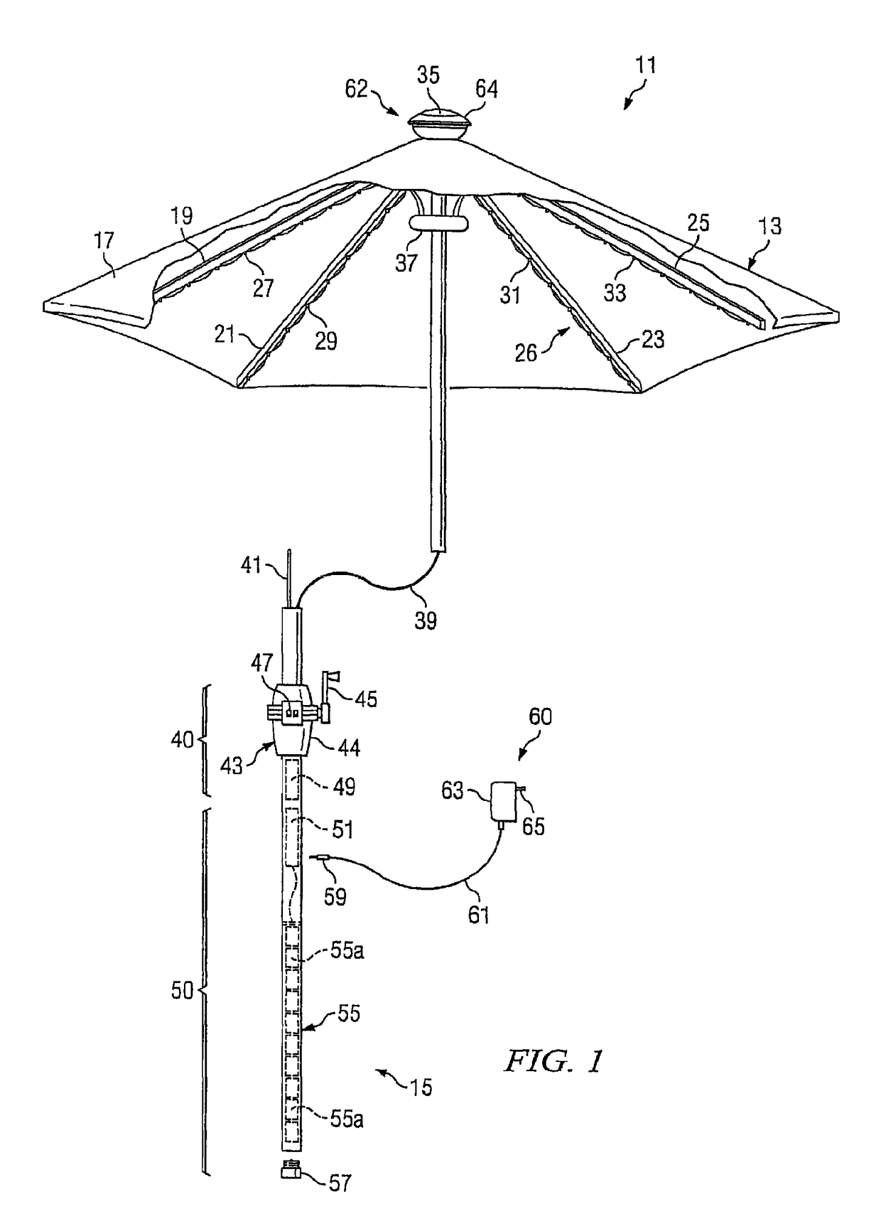 Umbrella opening and closing system