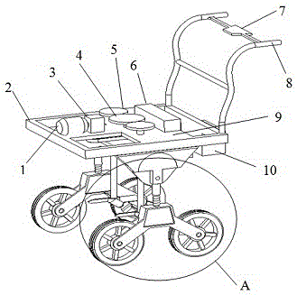 Hand-push two-station mowing device
