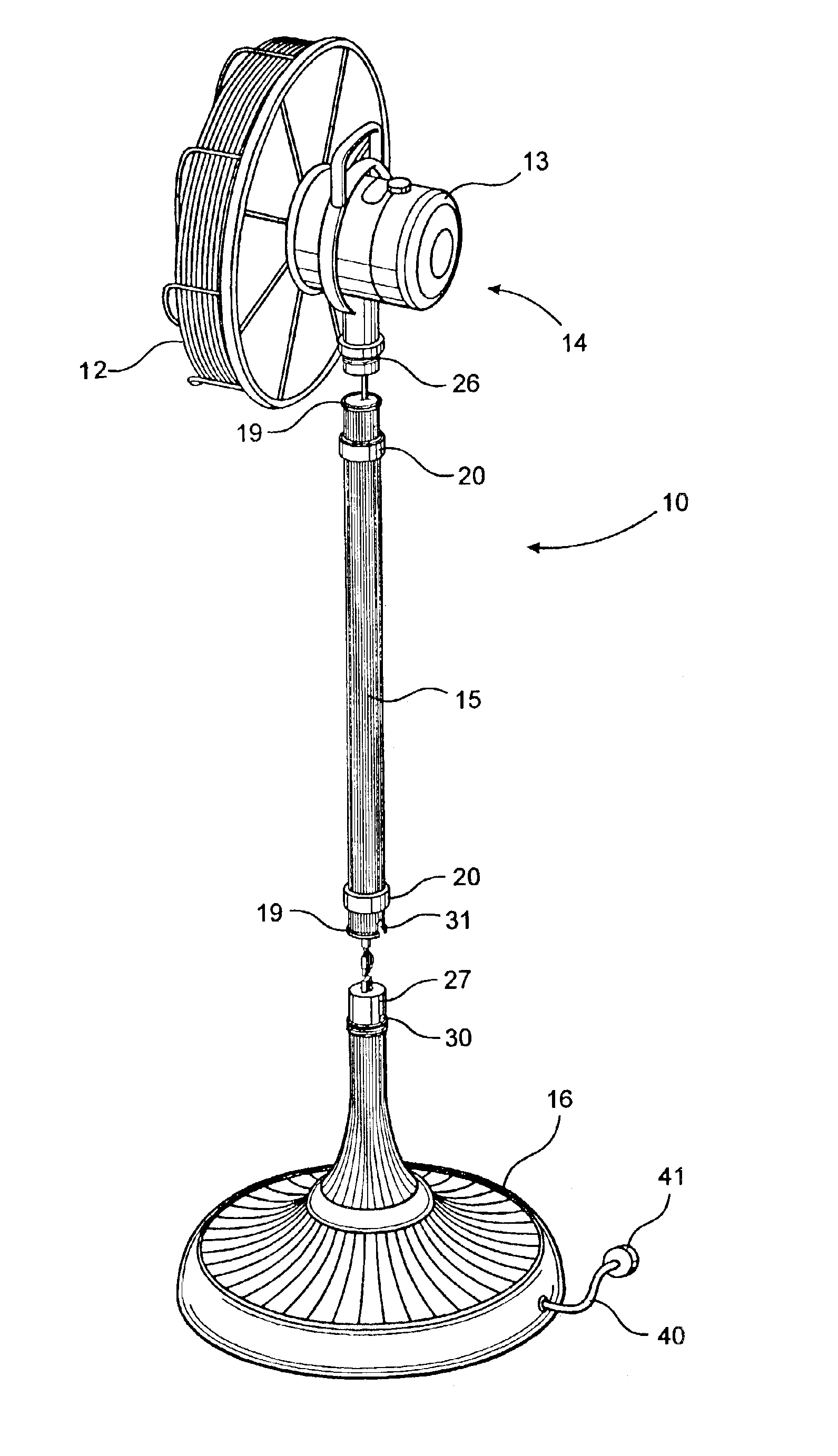 Electric fan assembly and fan assembly method