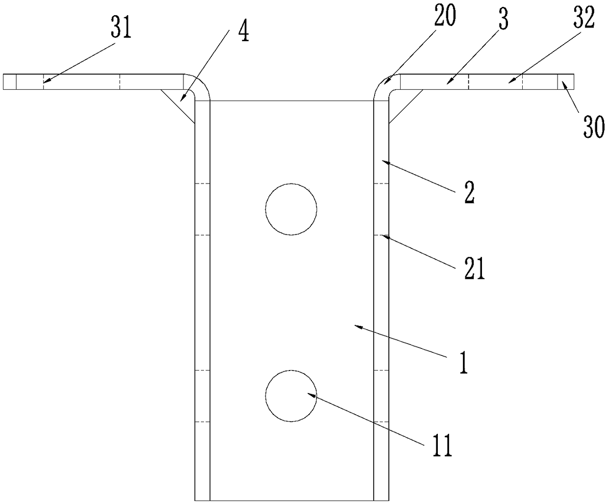 Reinforcing rib profile steel fixing base