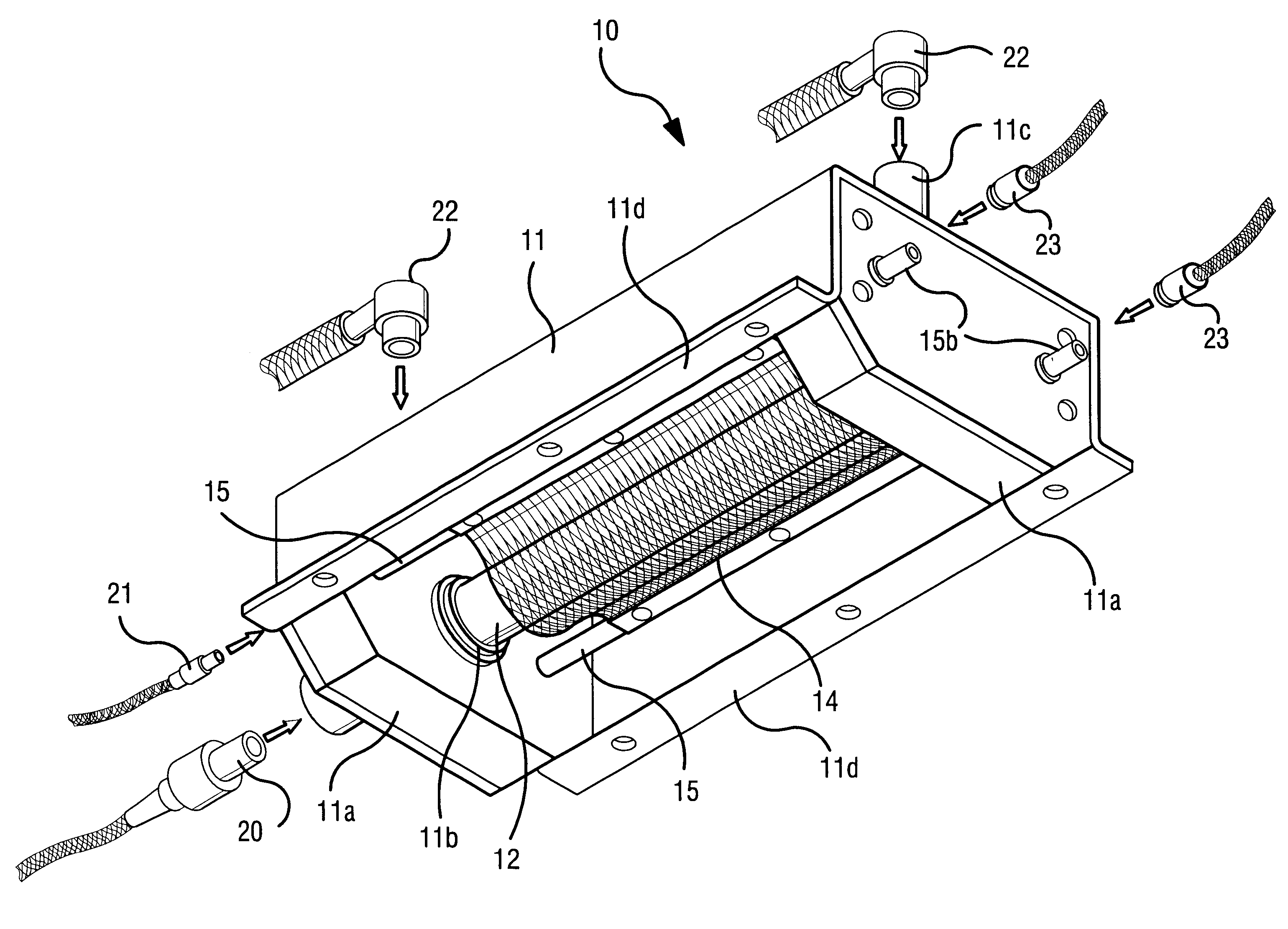 Dielectric barrier excimer lamp and ultraviolet light beam irradiating apparatus with the lamp