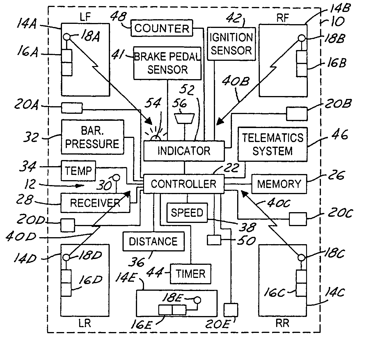 Method and system for detecting the presence of a spare replacement in a tire pressure monitoring system for an automotive vehicle