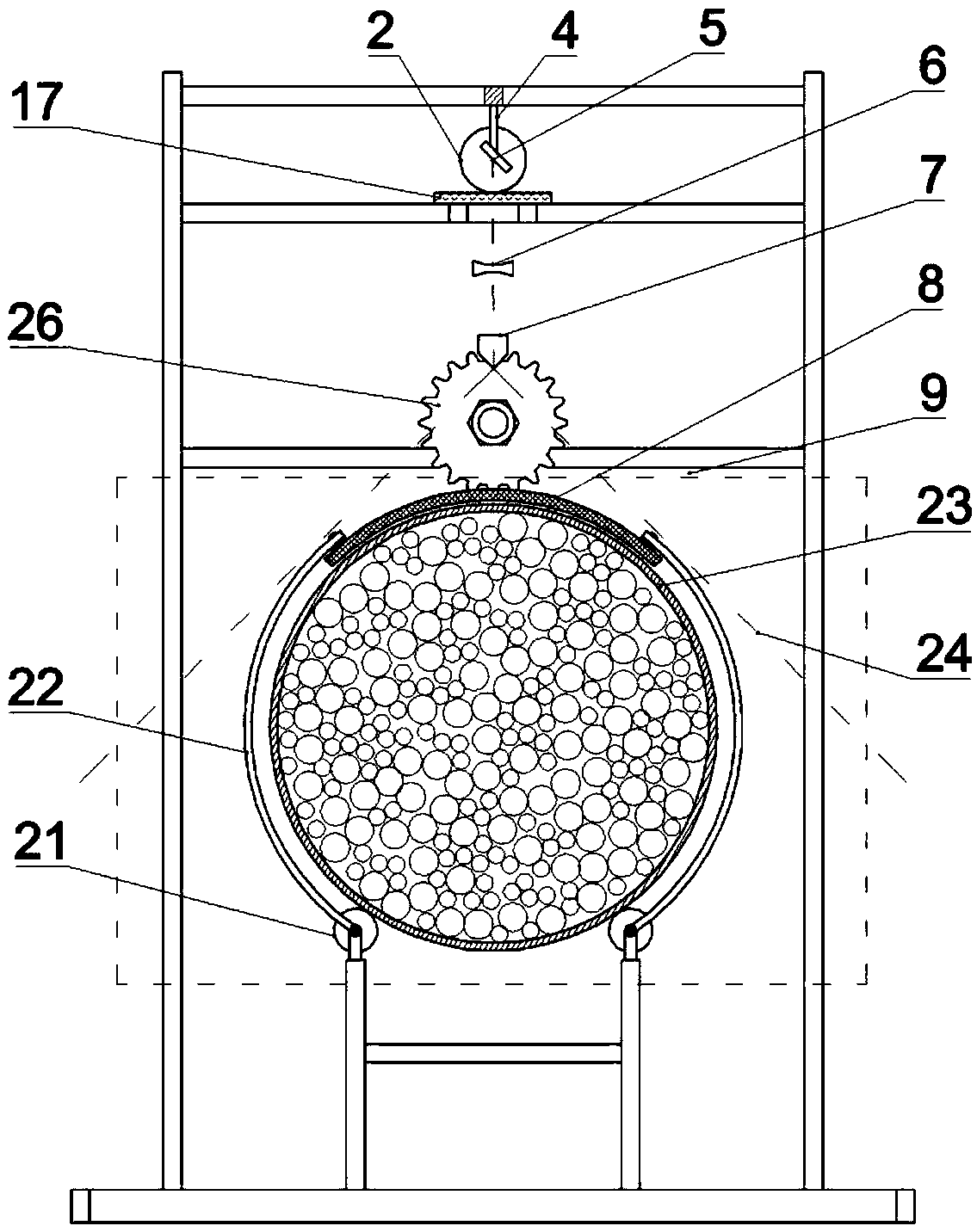 Cylinder type separation test device for non-uniform bed load particles and test method of device