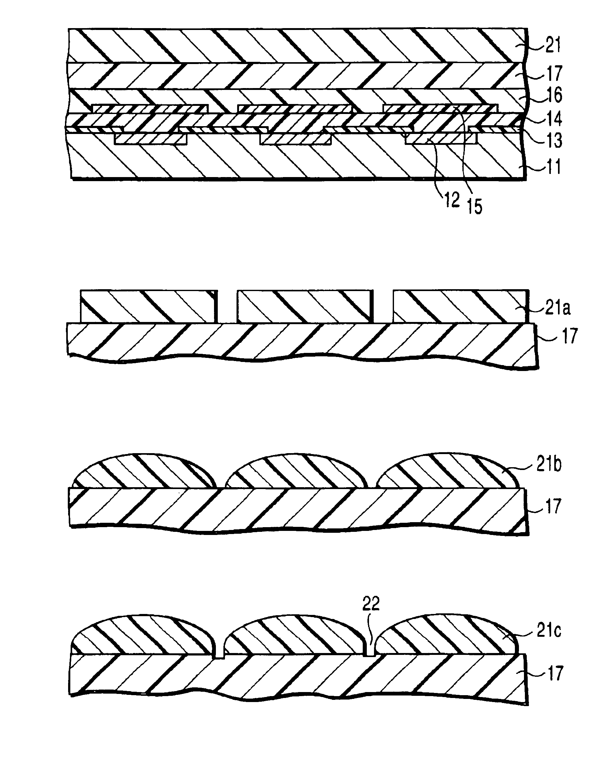 Solid image-pickup device having a micro lens array and method of manufacturing the same