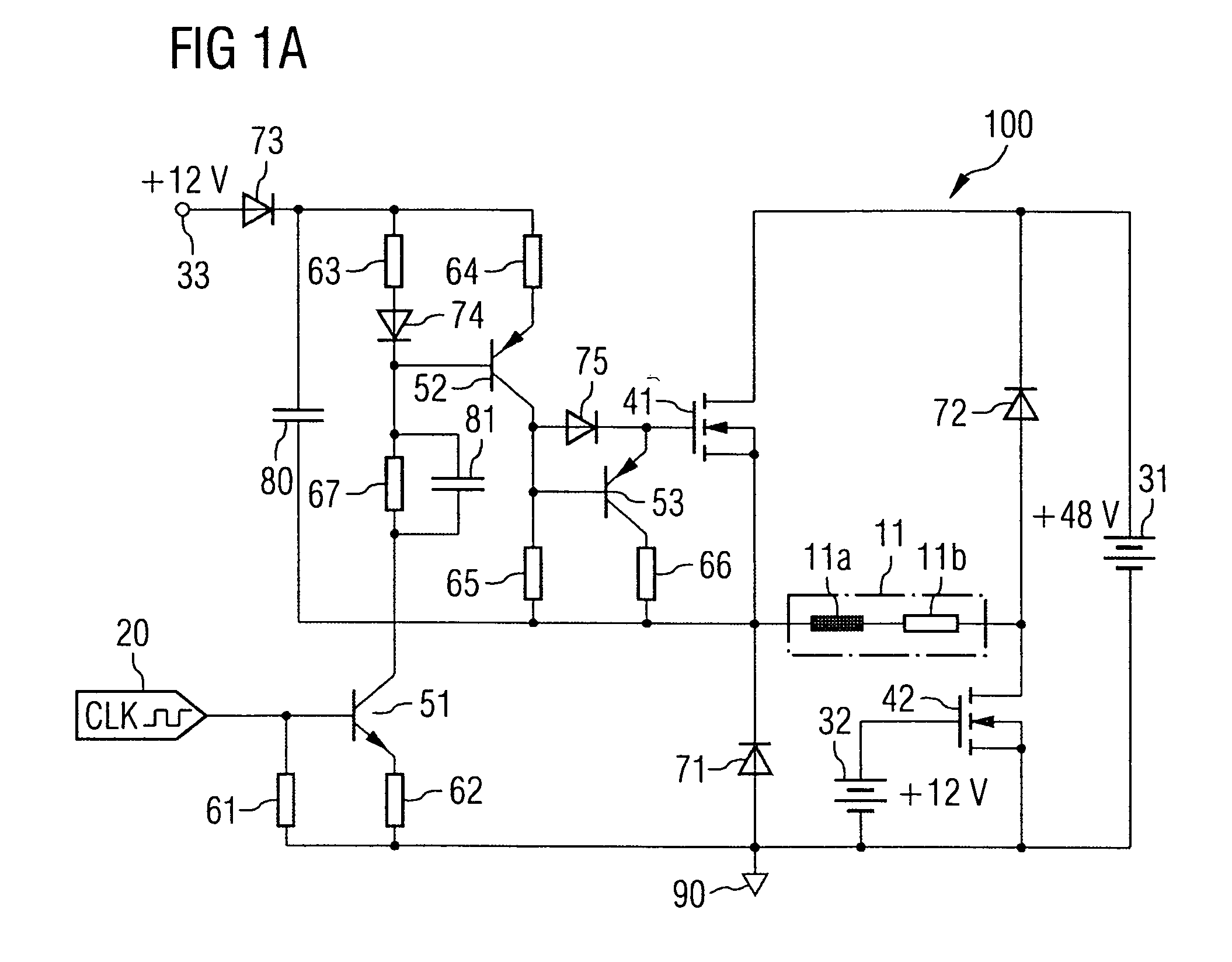 Circuit arrangement for rapidly controlling in particular inductive loads