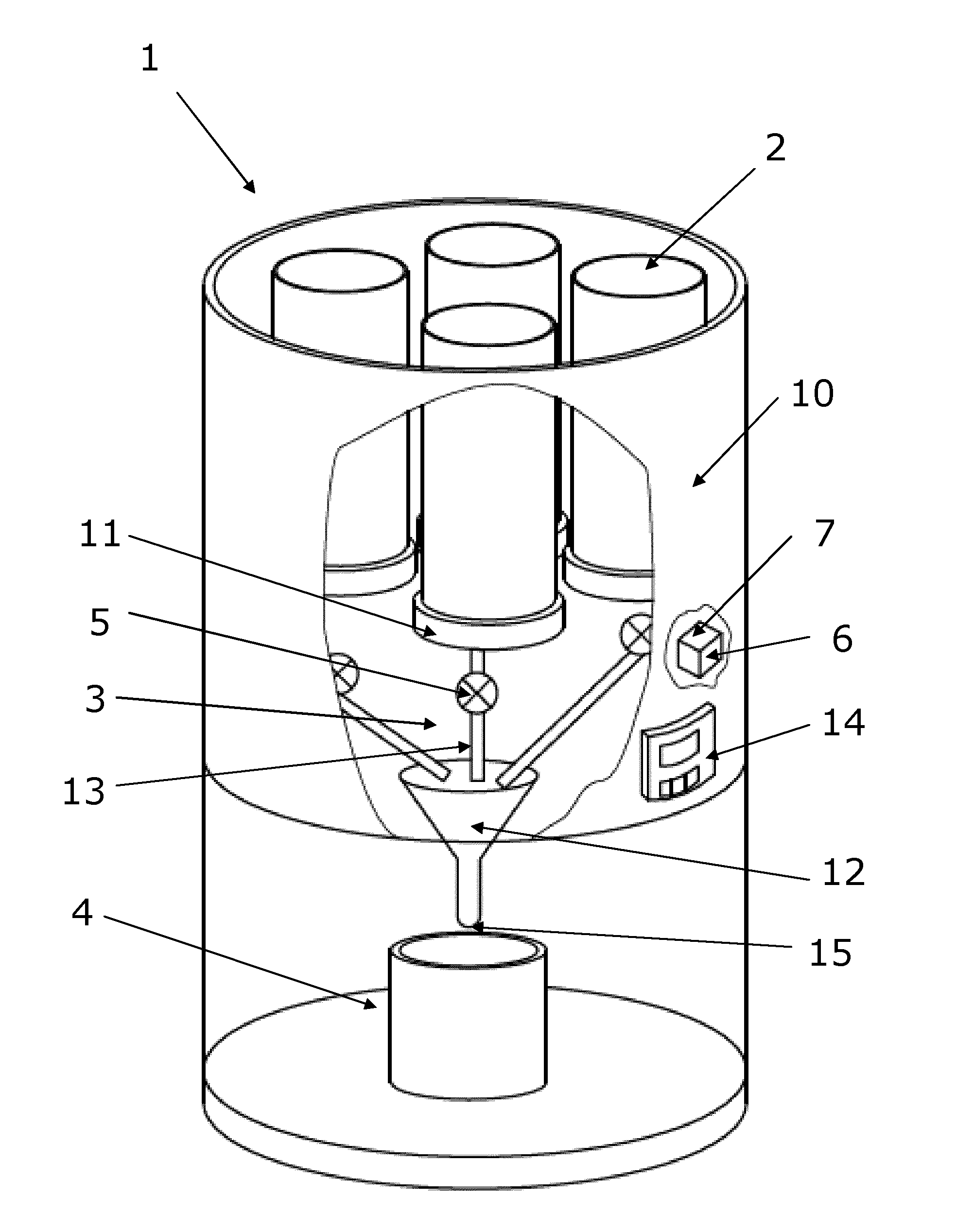 Apparatus and method for providing metered amounts of ingredient, especially for a tailored nutrition to infants