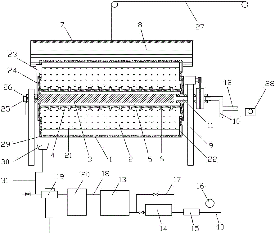 Single-cylinder rotating type bean sprout culturing device and method