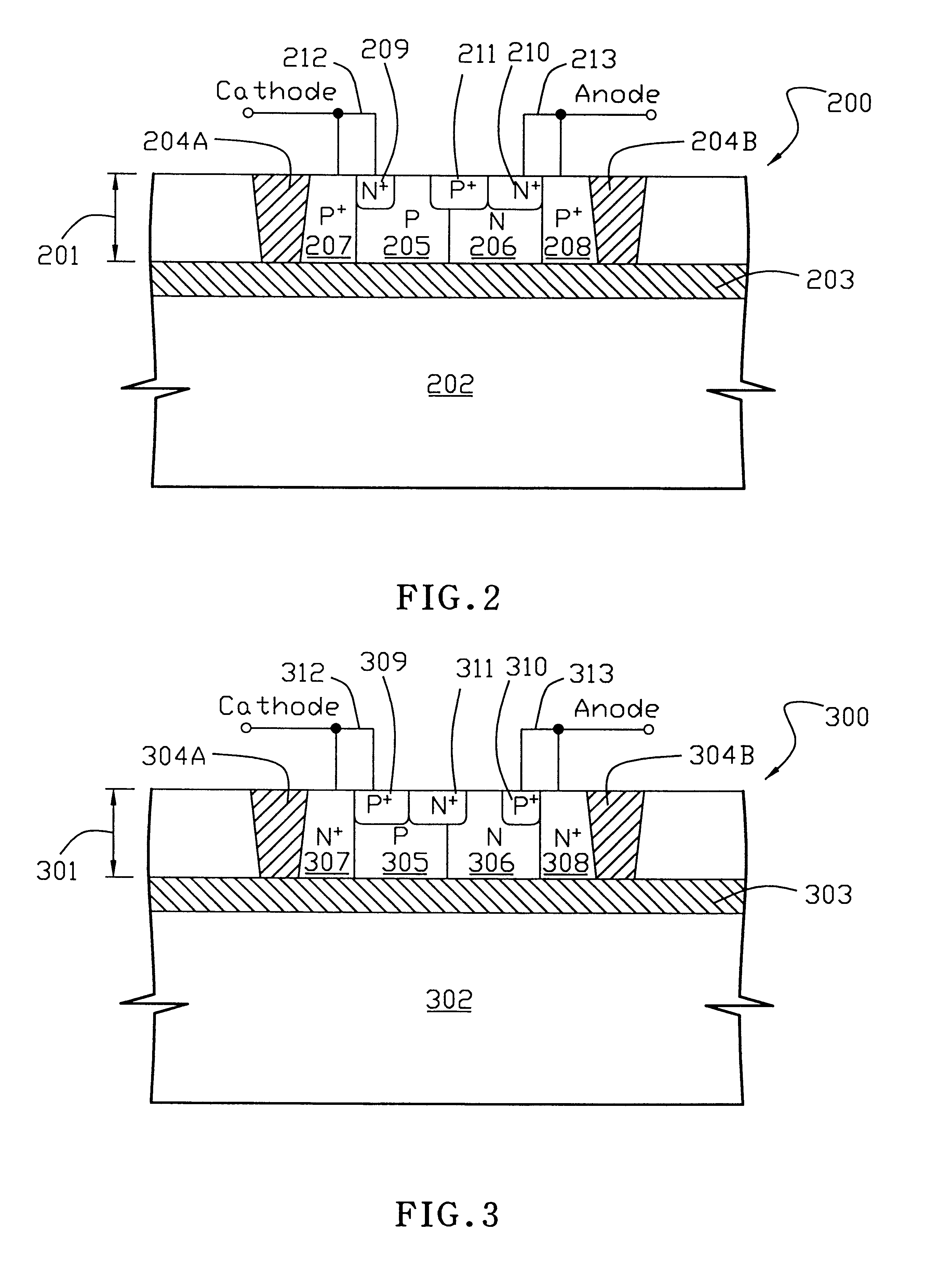 Low triggering voltage SOI silicon-control-rectifier (SCR) structure