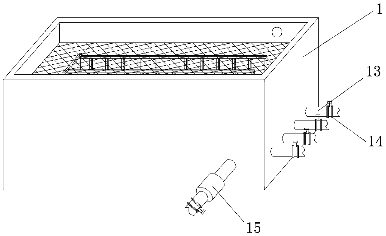 Rain sewage filtering and settling tank for drain outlets of rivers, rivers, lakes, reservoirs and seas