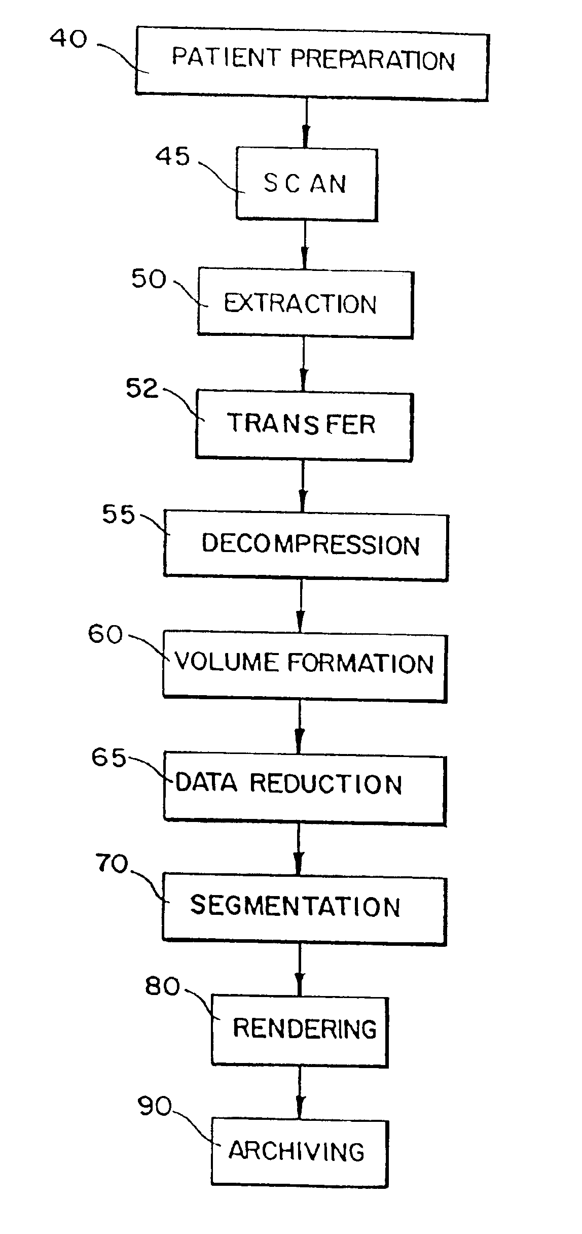 Method and system for producing interactive three-dimensional renderings of selected body organs having hollow lumens to enable simulated movement through the lumen