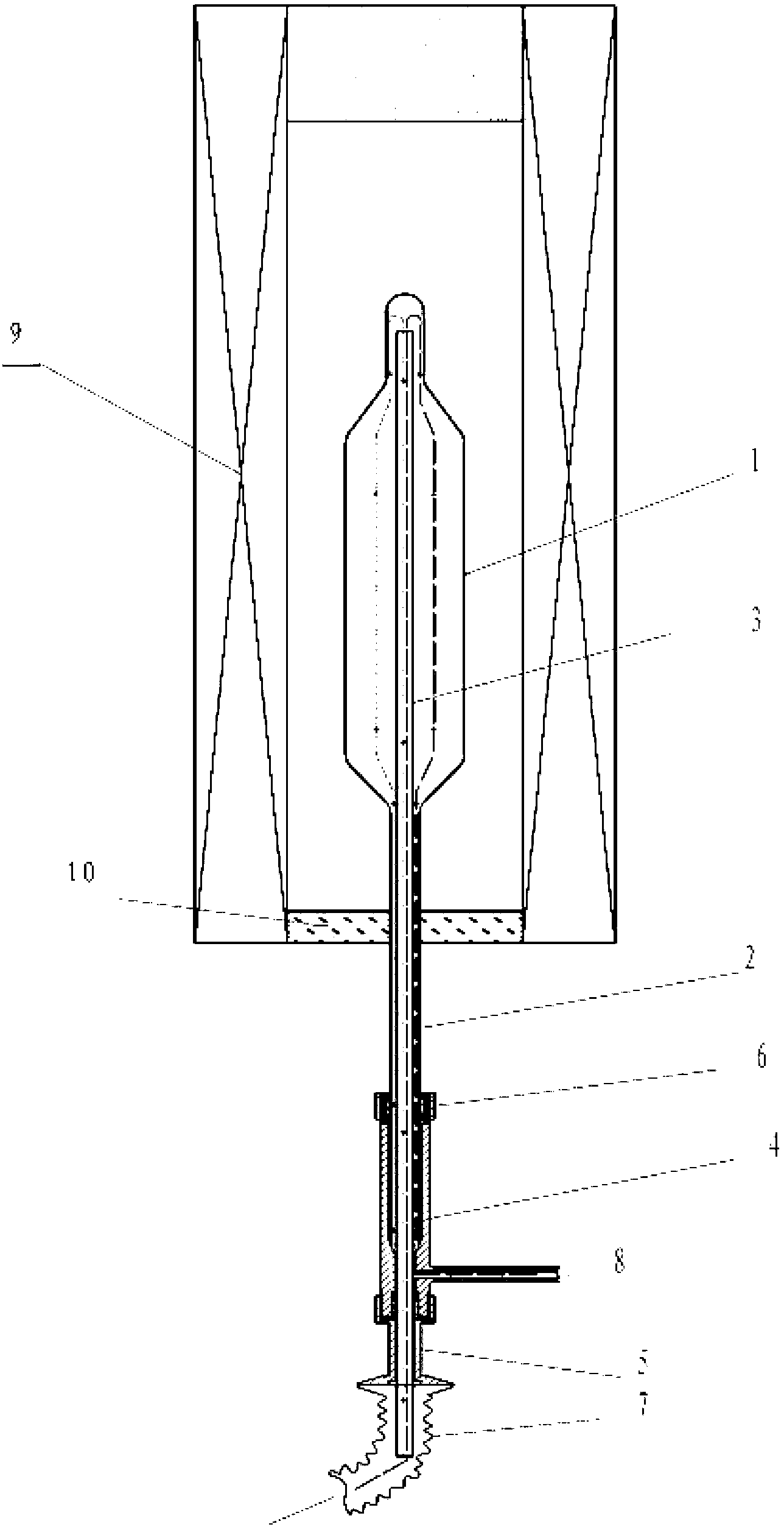 Device for preparing carbon film on inner wall of quartz ampoule used for monocrystal growth