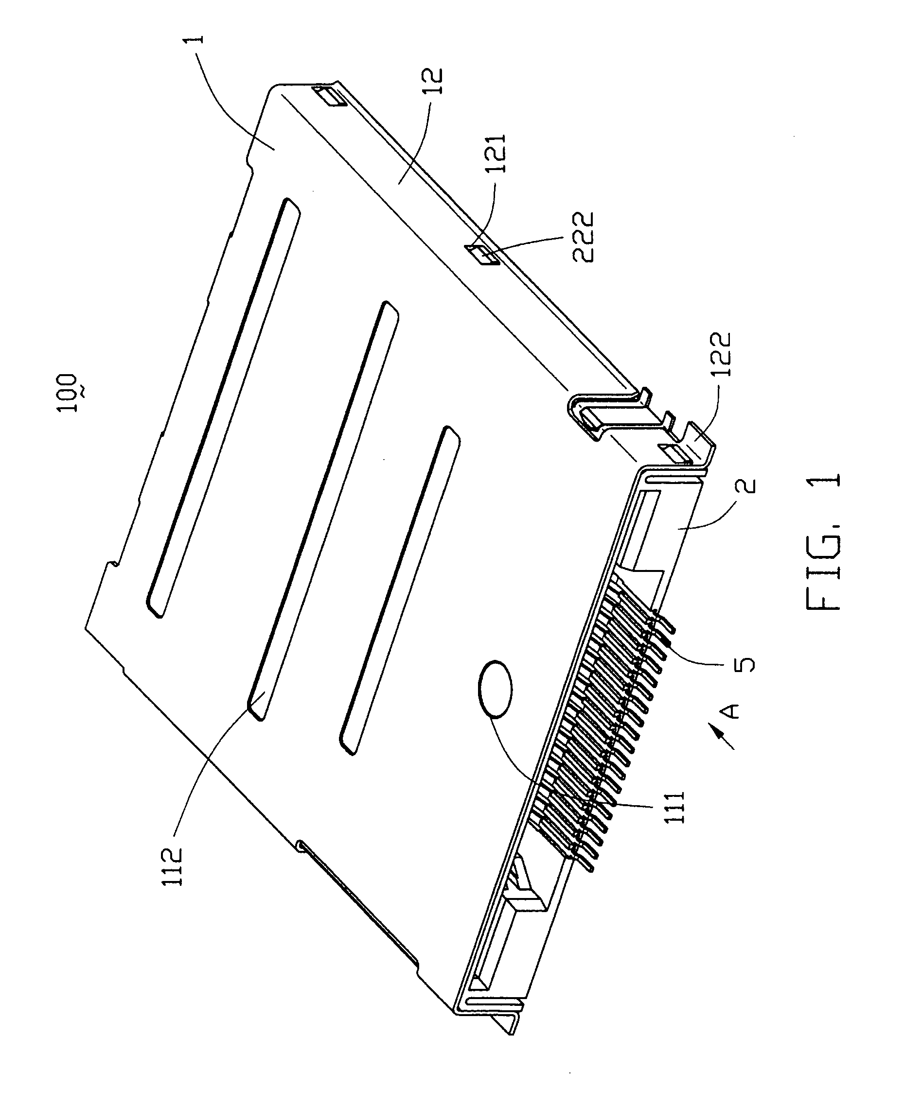 Connector for memory cards