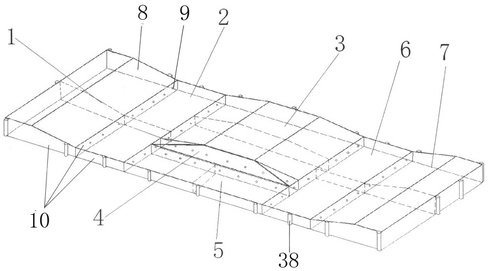 Structure for prefabricating bridge deck slab and reducing cracks in severe area and construction method thereof