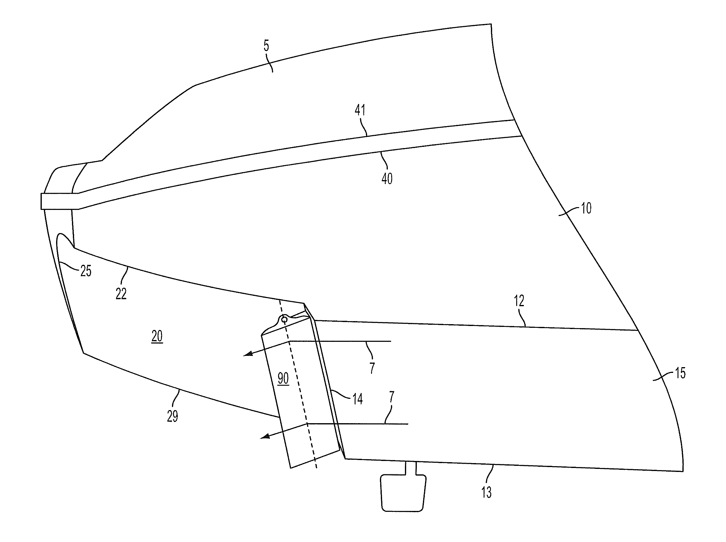 Pivotal trim tab hull