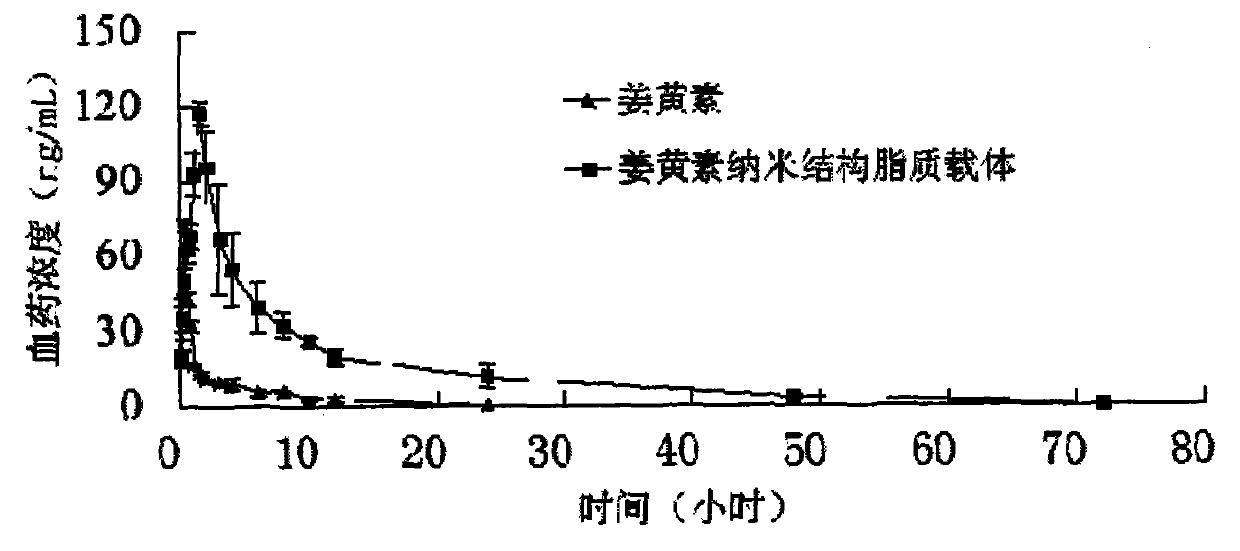 Lipid carrier of curcumin in nano structure and preparation method of lipid carrier