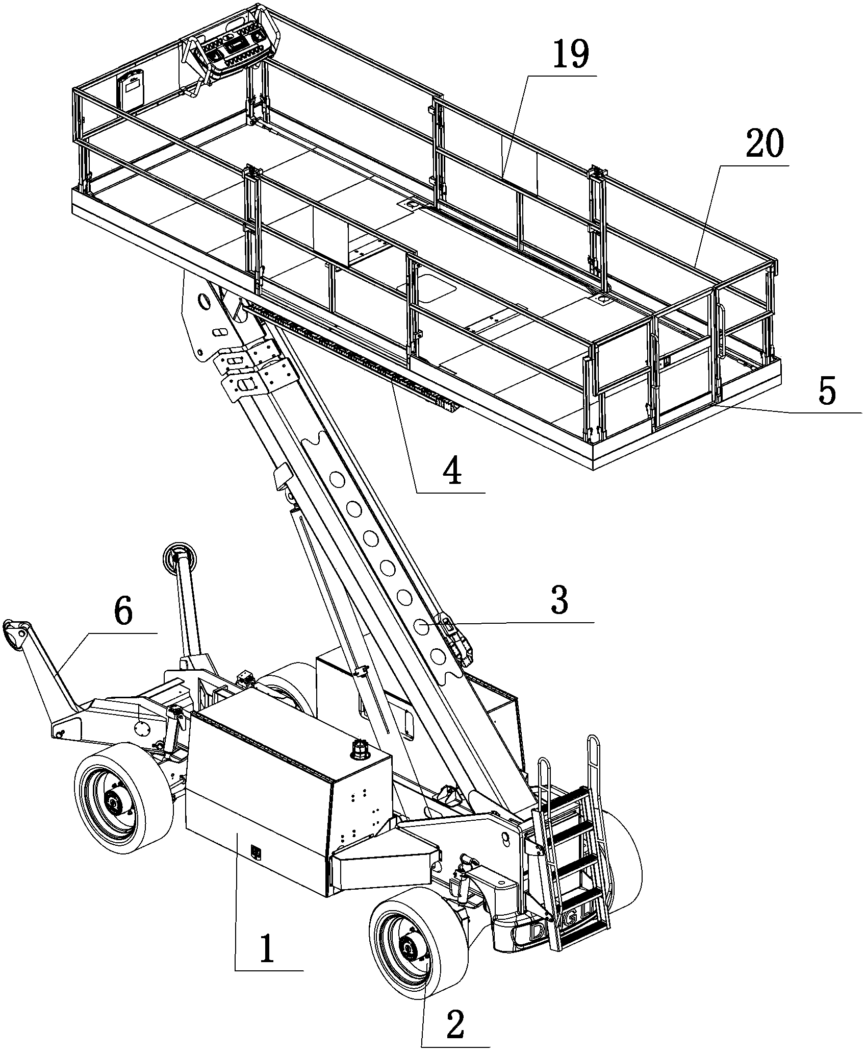Bridge type aerial work platform