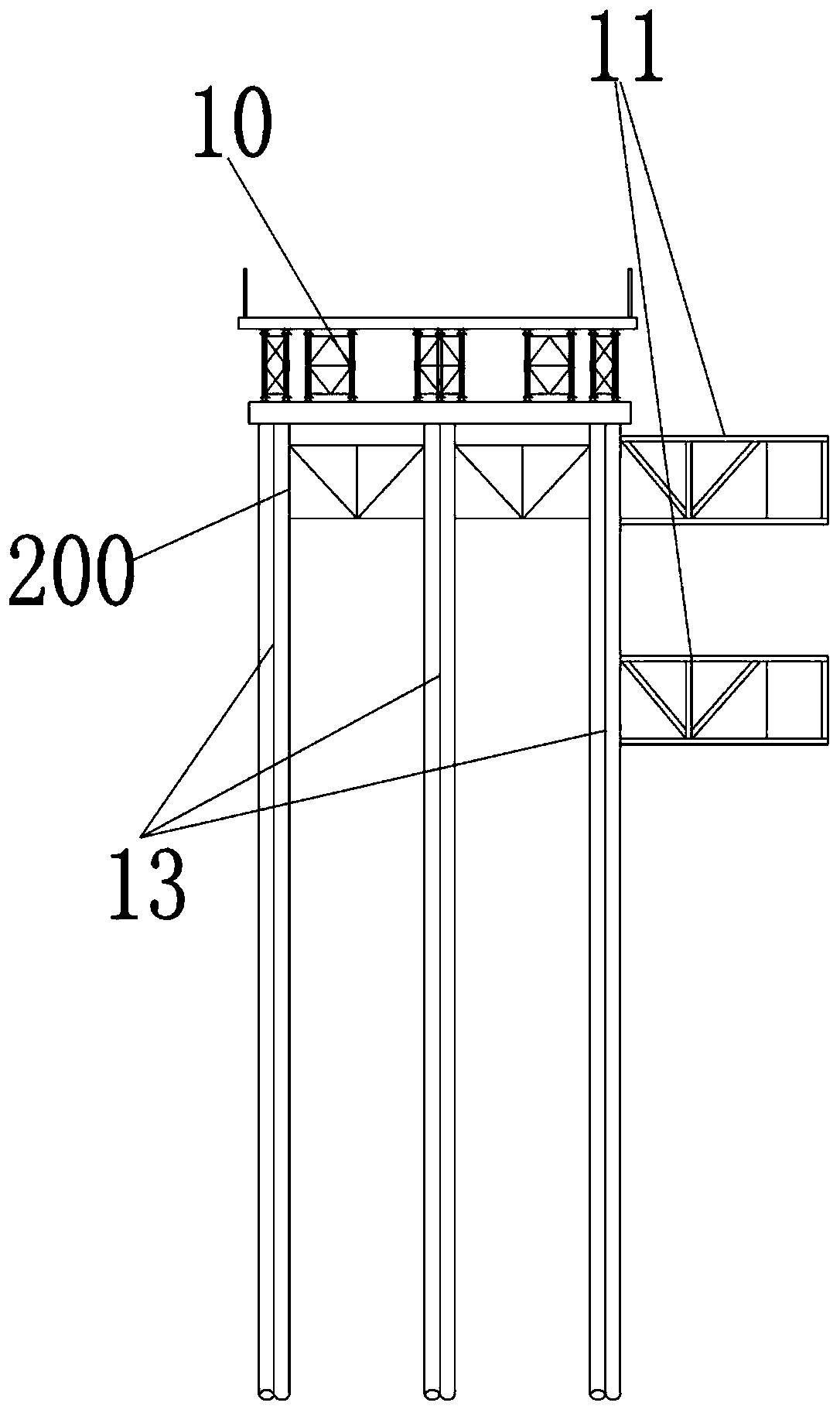 Steel protective cylinder guiding and installing method and pile foundation construction platform and floating crane ship