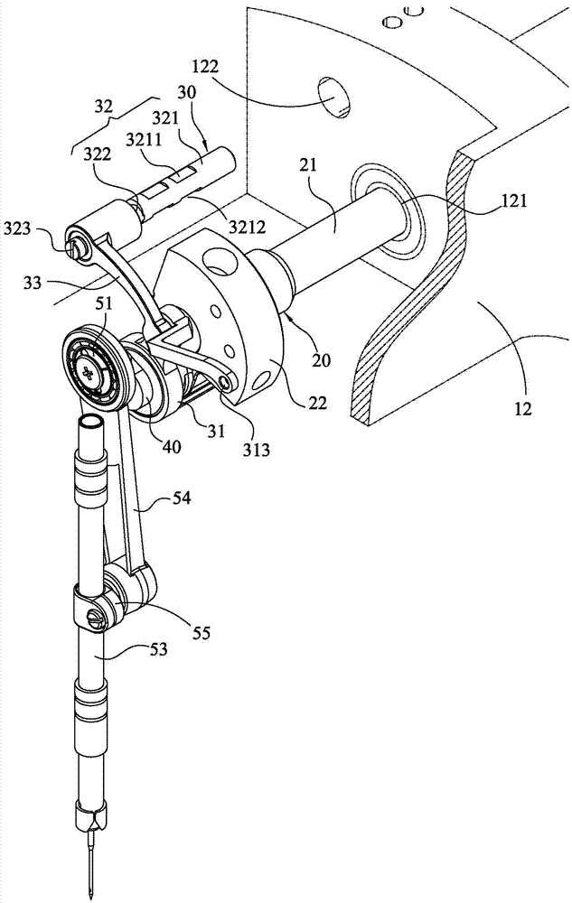 Sewing machine with adjustable needle rod and take-up stroke