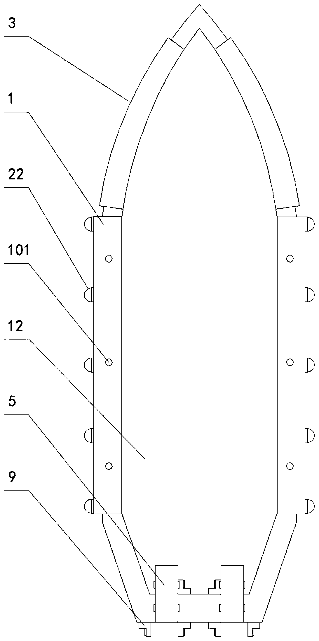Boat body protection structure of fishing-boat