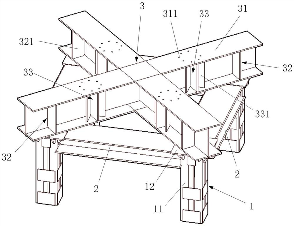 Cross-shaped steel structure foundation