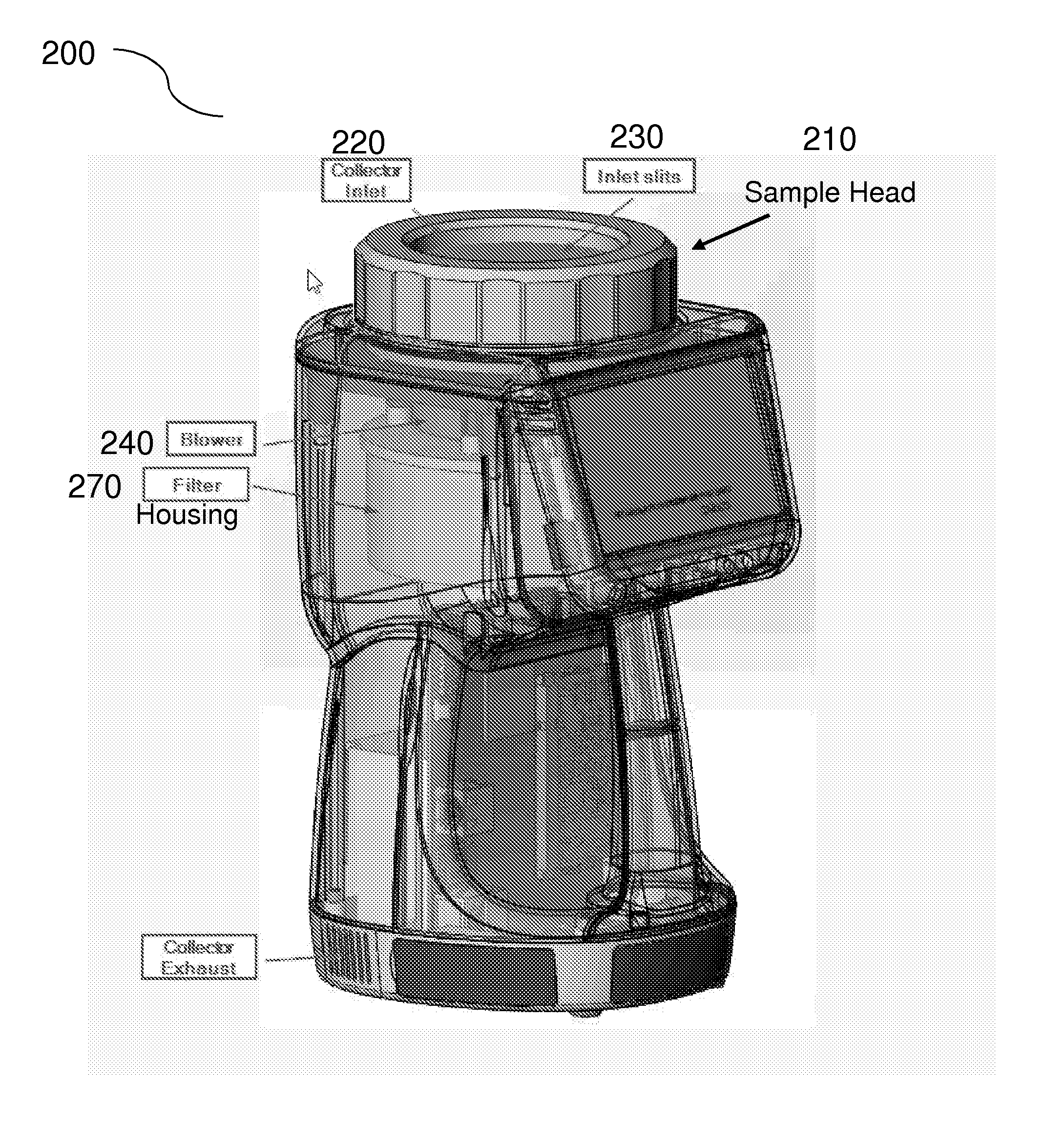 Filter and Blower Geometry for Particle Sampler