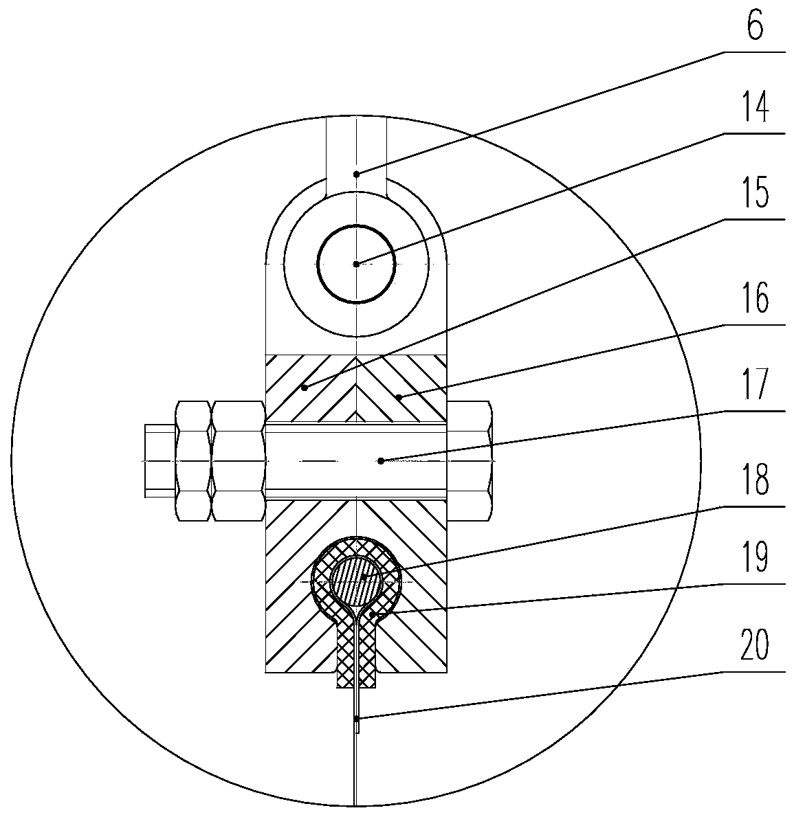 Wind tunnel damping net tensioning device and wind tunnel stability segment