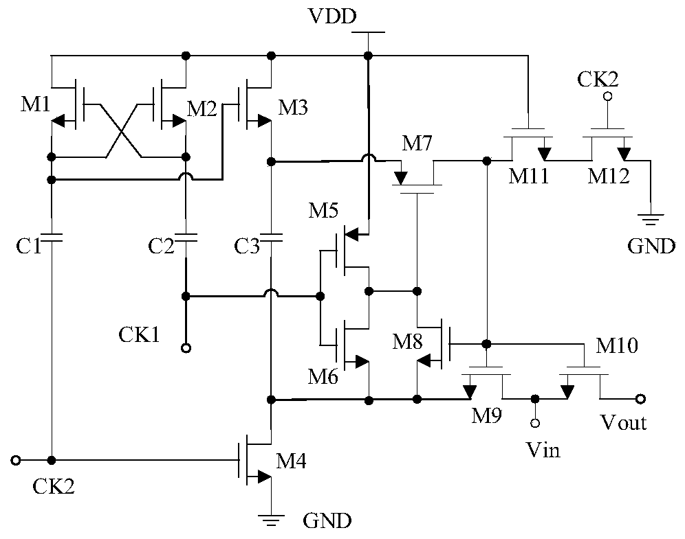 Gate voltage bootstrap sampling switch circuit adopting mirror image structure