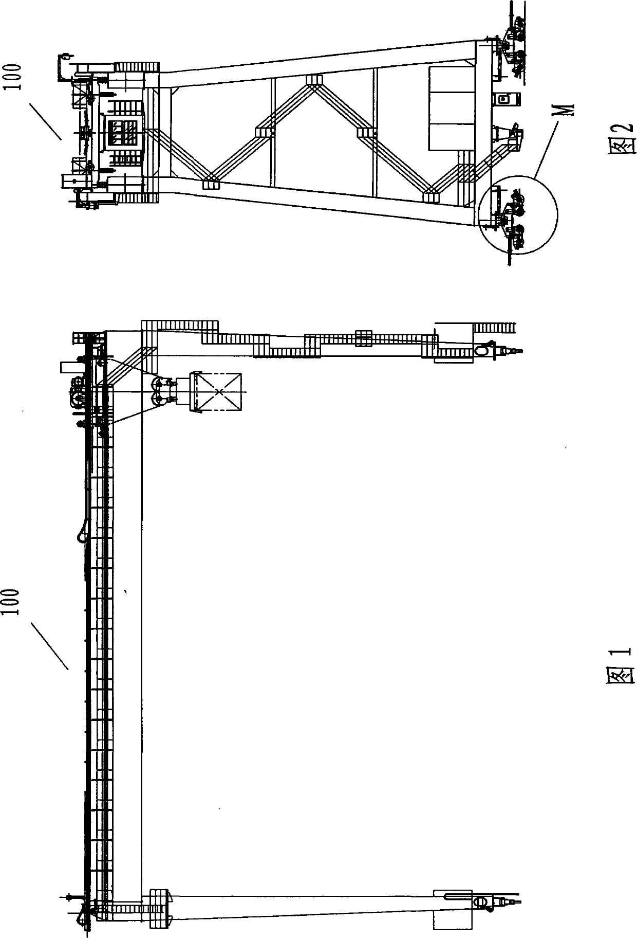 Self-steering orbit type container gantry crane and steering method thereof