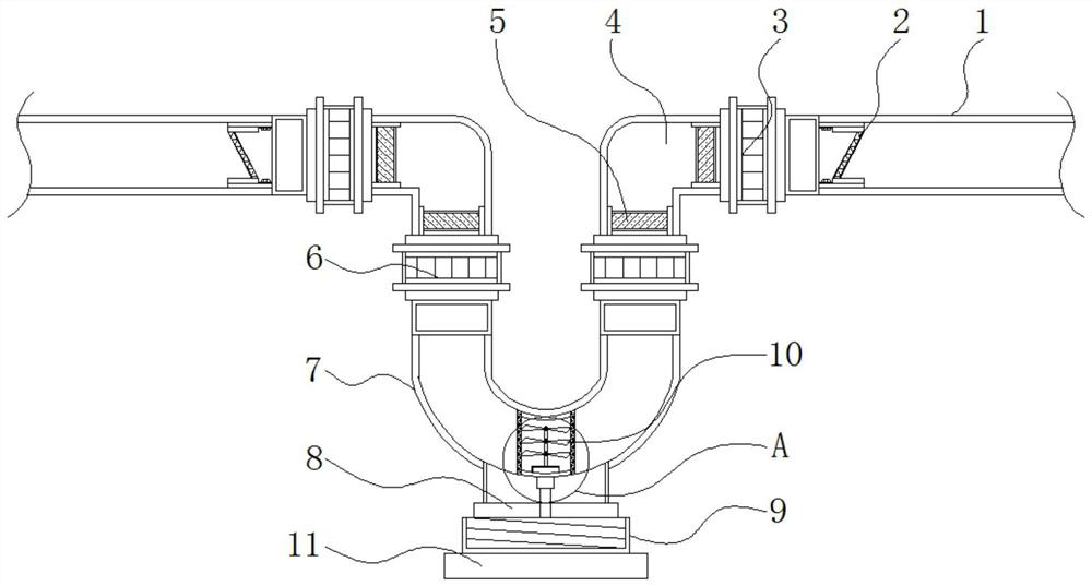 Filtering pipeline with waste gas detection backflow function for waste gas engineering transformation