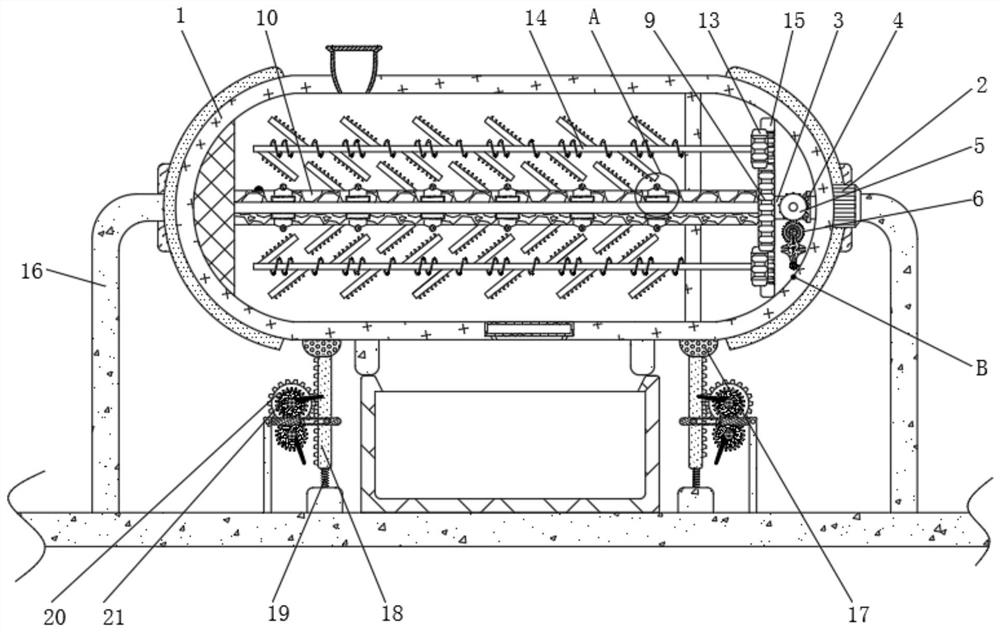 Paint mixing and stirring device capable of discharging in time