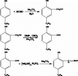 Synthetic method of 5-nonyl salicylaldoxime