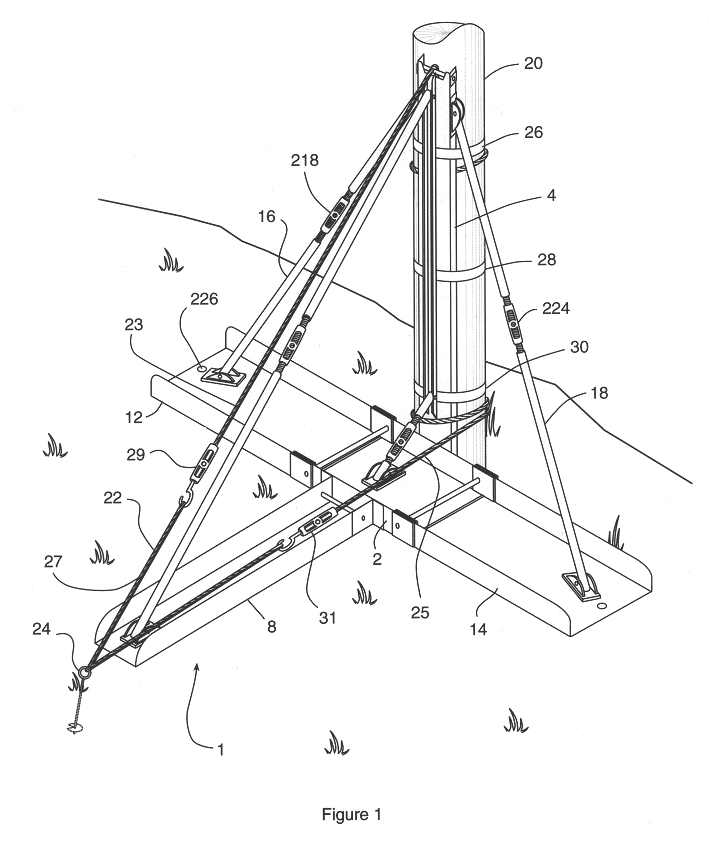 Method and apparatus for maintaining a column in an upright position