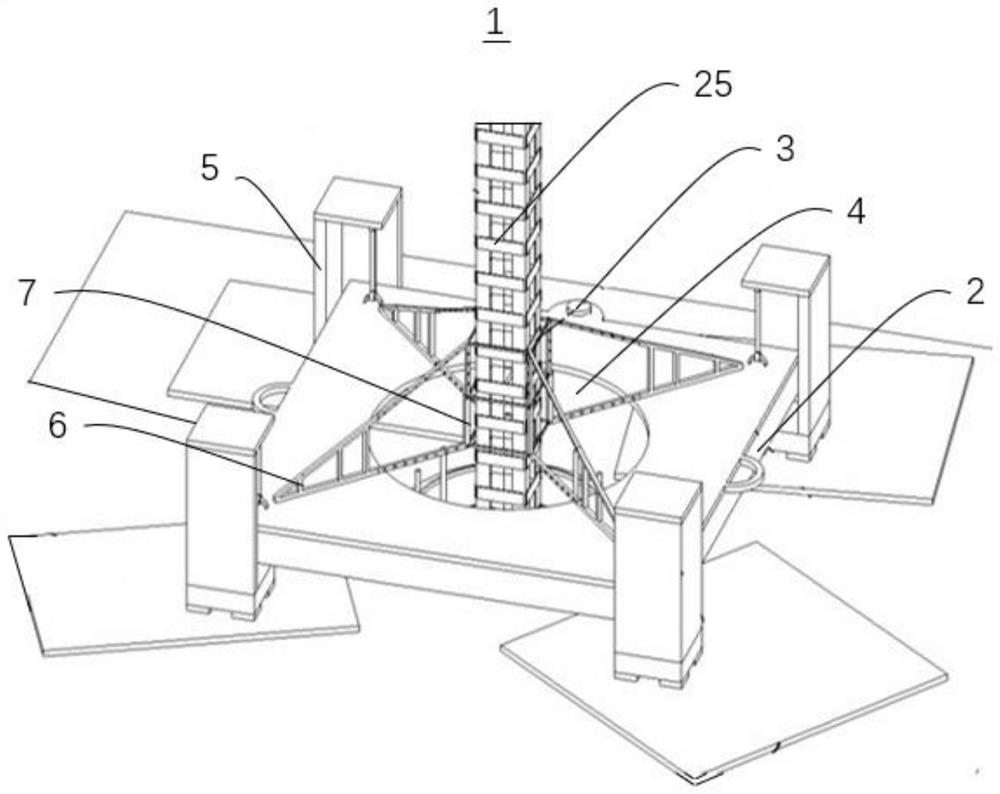 A lattice column positioning guide mechanism and lattice column positioning method