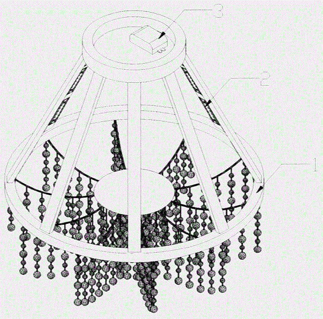 A lighting device using a crystal lamp or a sheepskin lamp as a light source for an LED lamp board