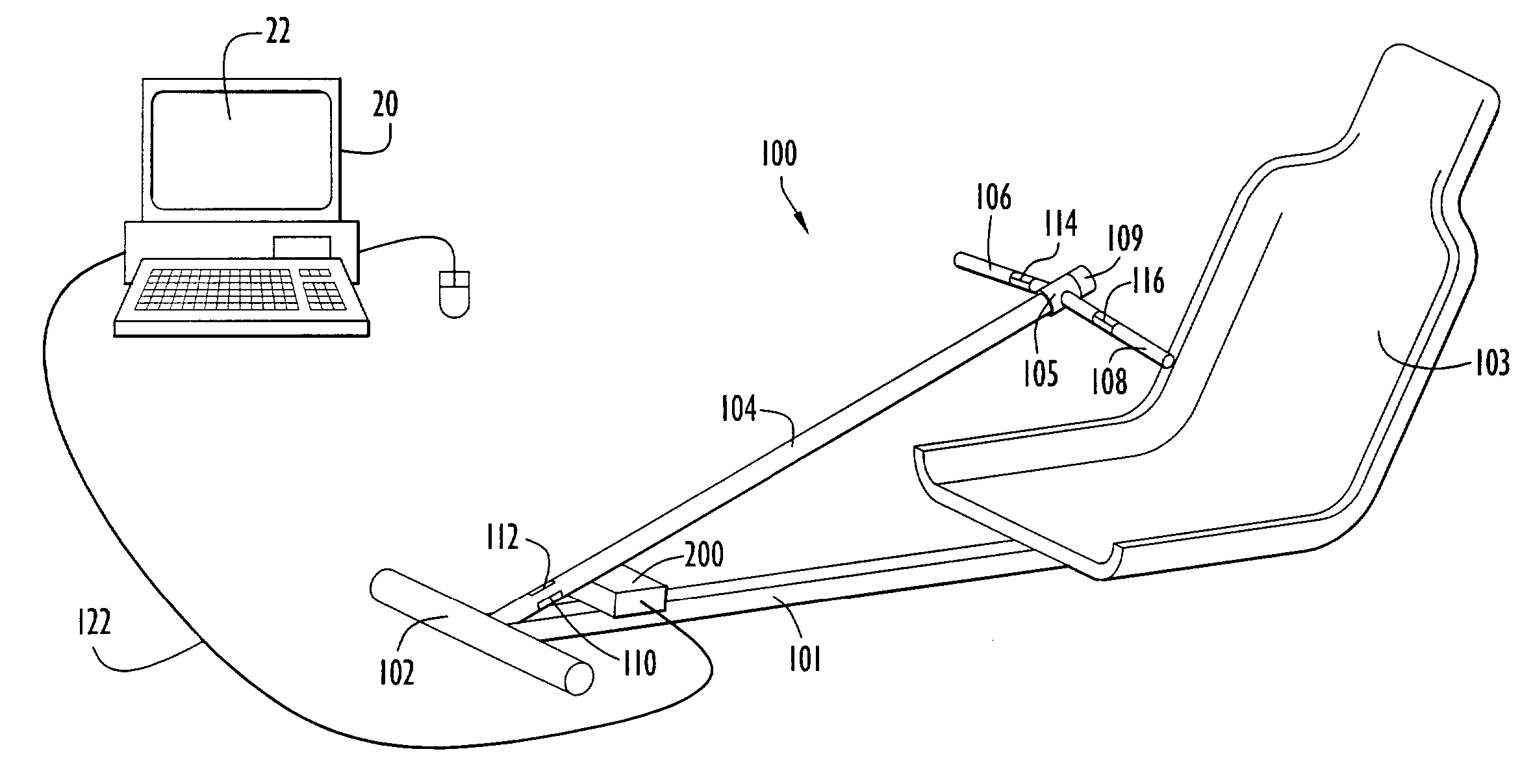 Computer interactive isometric exercise system and method for operatively interconnecting the exercise system to a computer system for use as a peripheral