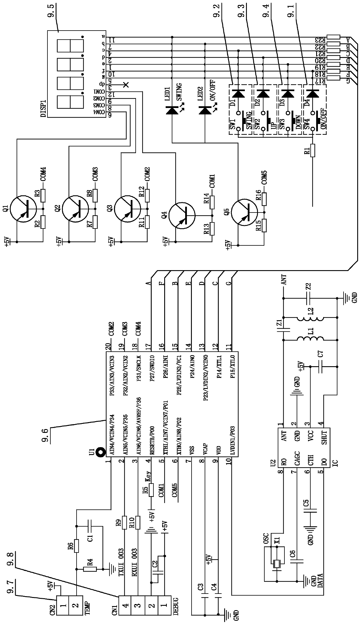 Fan temperature sensing and speed regulating method and industrial or commercial electric fan