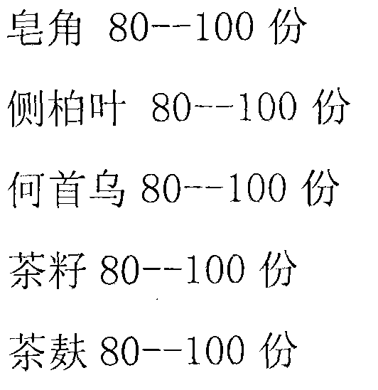 Natural shampoo powder and preparation method thereof