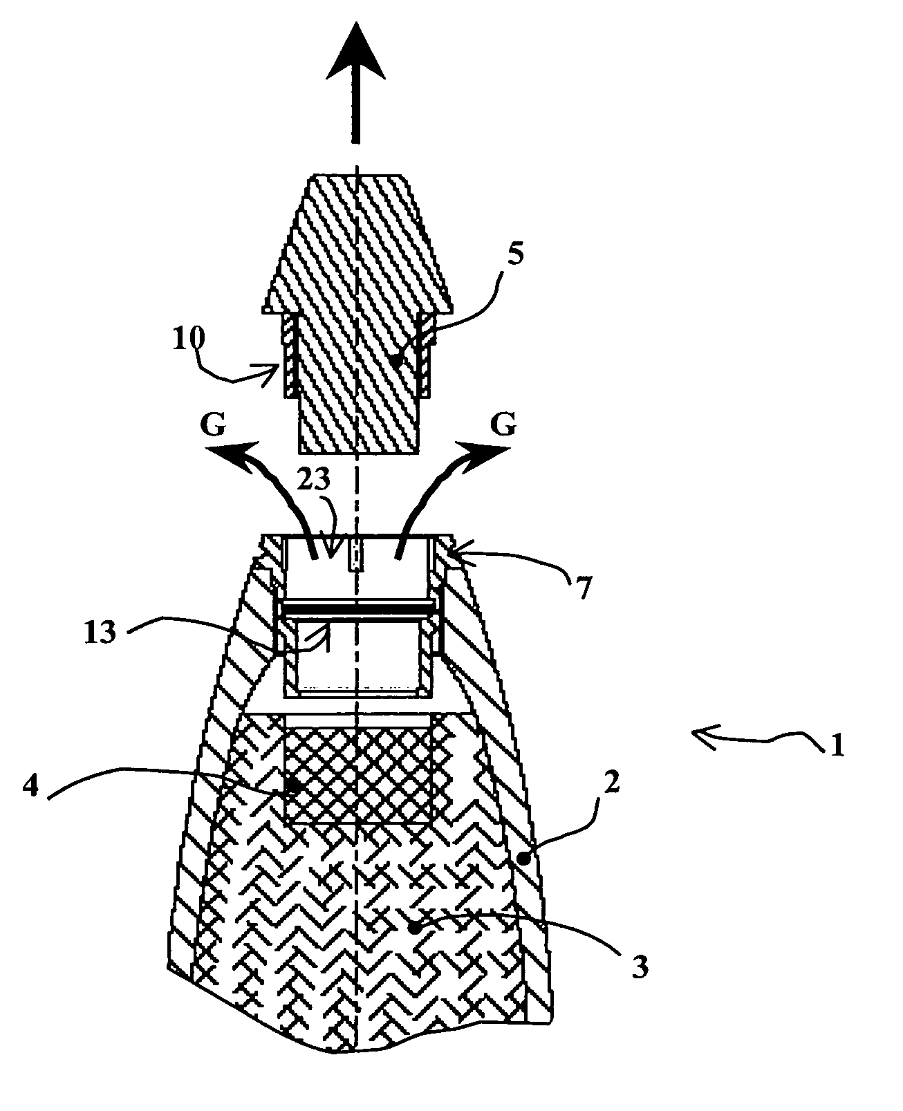 Deconfinement device for the casing of a piece of an ammunition