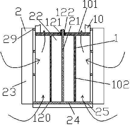 Liquid feeding-out device with buffering type limiting pipeline road section and sliding conical bearing