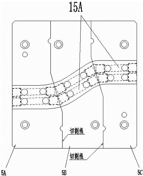 S-shaped stamping die capable of realizing uniform water cooling and partitioned cooling