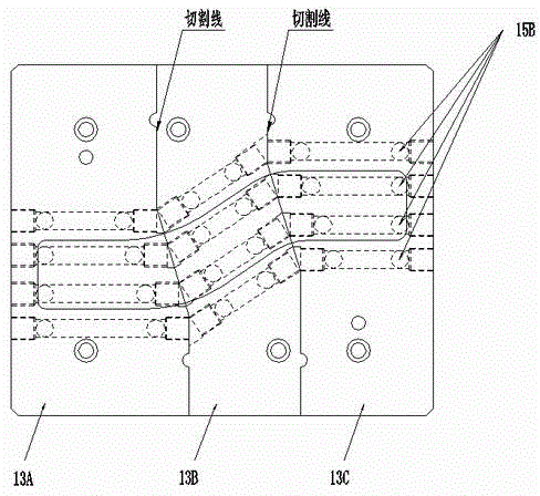 S-shaped stamping die capable of realizing uniform water cooling and partitioned cooling