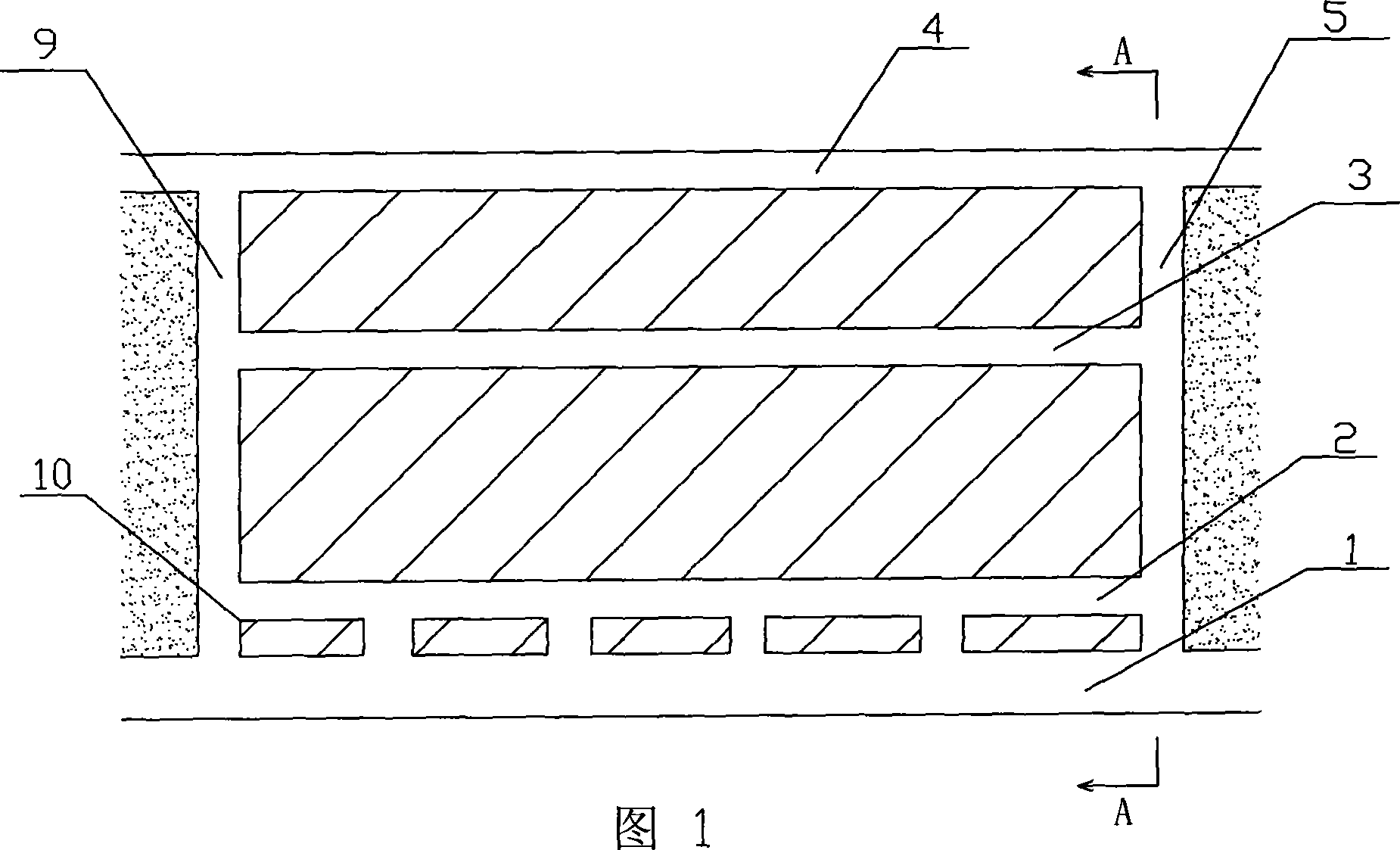 Simple ore drawing method of gently inclined ore