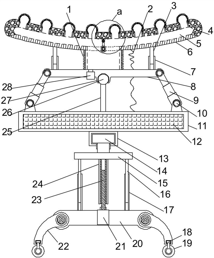 A multi-point contact spinal rehabilitation nursing device