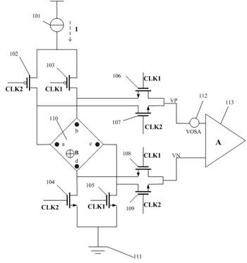 Circuit structure for reading orthogonal rotating current of Hall sensor