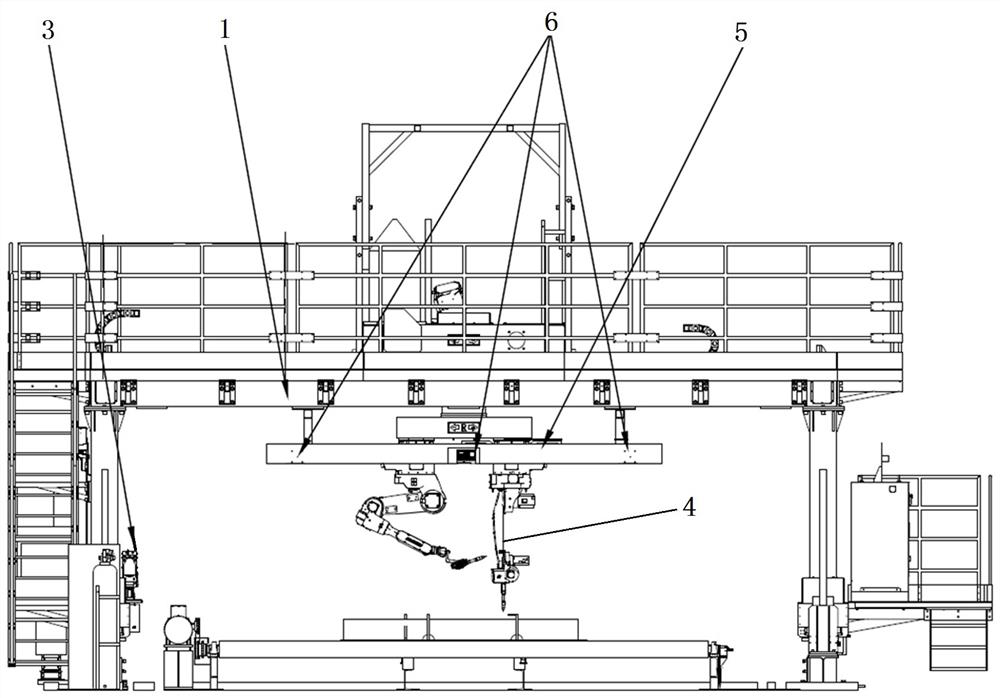 Online automatic welding equipment and welding operation method for a small group of stand-alone robots